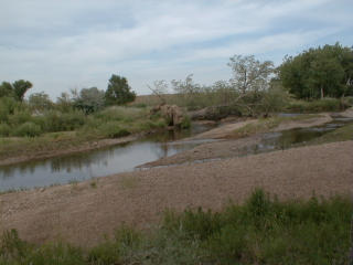 Boulder Creek at the confluence with the St. Vrain River.
