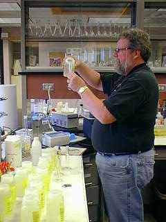Ed Mead analysing samples