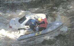 Swift water rescue in action